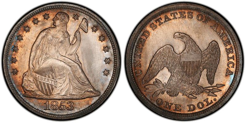 1853 Seated Liberty Dollar