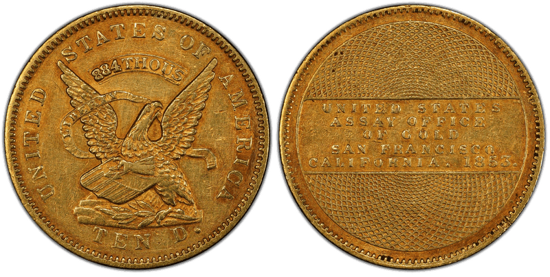 1853 Assay 884 Gold Eagle