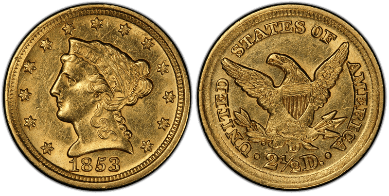 1853 Liberty Head Quarter Eagle
