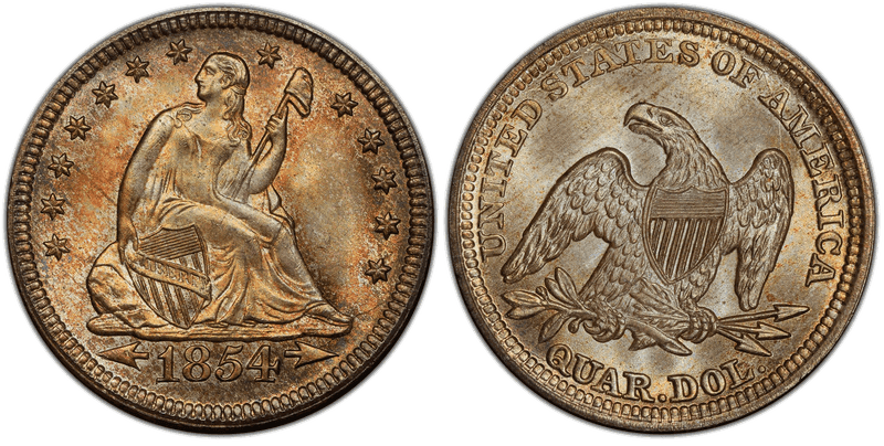 1854 Seated Liberty Quarter