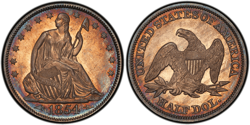 1854 Proof Seated Liberty Half Dollar - Arrows