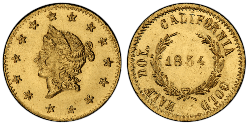 1854 Gold Half Dollar - BG-1304