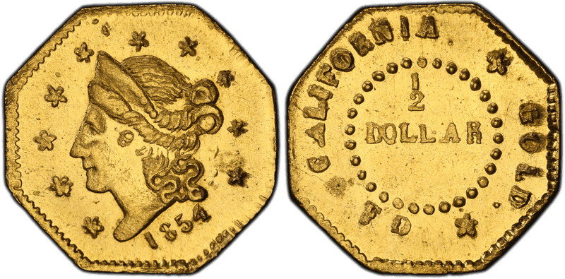 1854 Gold Half Dollar - BG-306
