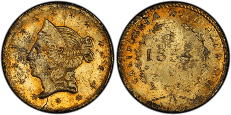 1854 Gold Half Dollar - BG-424
