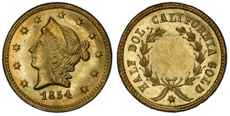 1854 Gold Half Dollar - BG-431