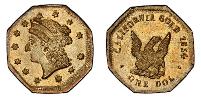 1854 Gold Dollar - BG-534, Eagle