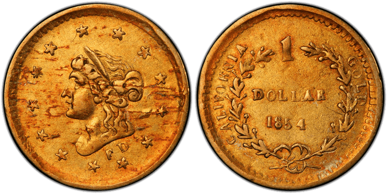 1854 Gold Dollar - BG-602
