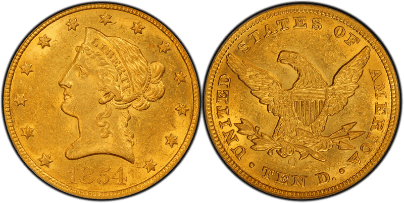 1854 (O) Liberty Head Eagle - Small Date