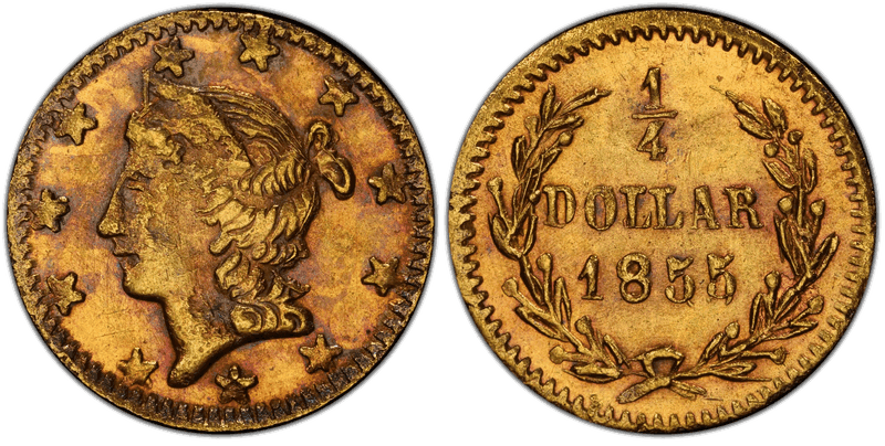 1855 Gold Quarter - BG-1302