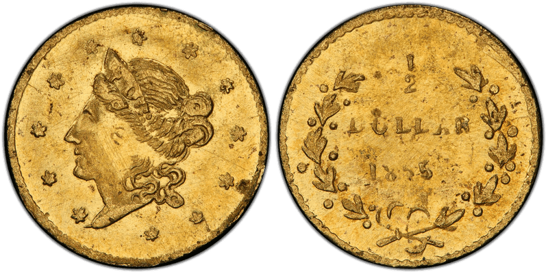 1855 Gold Half Dollar - BG-405