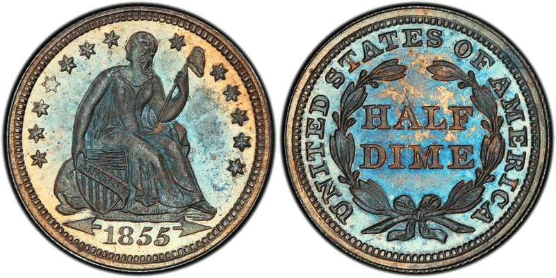 1855 Proof Seated Liberty Half Dime - Arrows