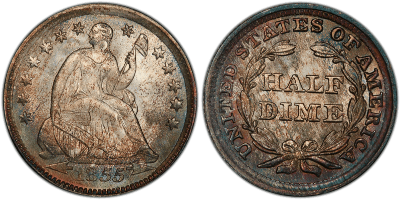 1855 Seated Liberty Half Dime