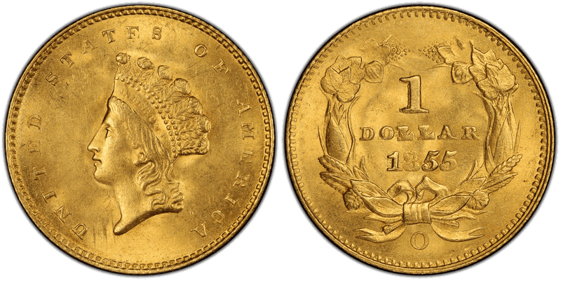 1855 (O) Liberty Gold Dollar