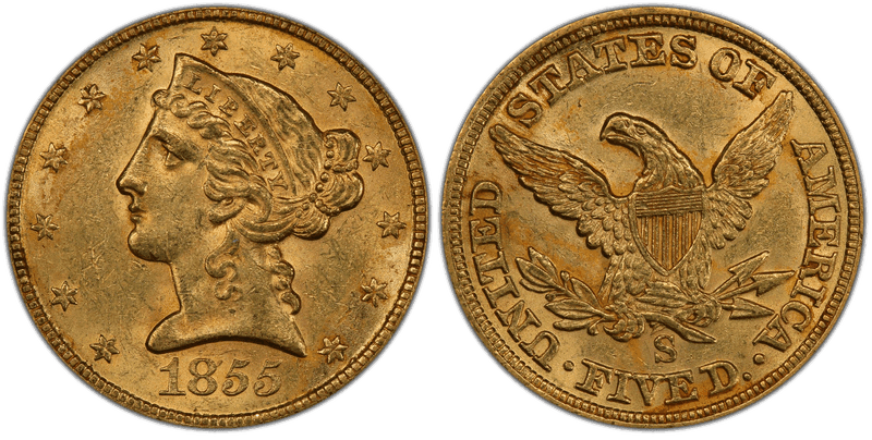 1855 (S) Liberty Head Half Eagle