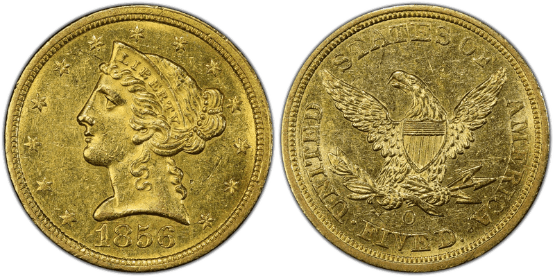 1856 (O) Liberty Head Half Eagle