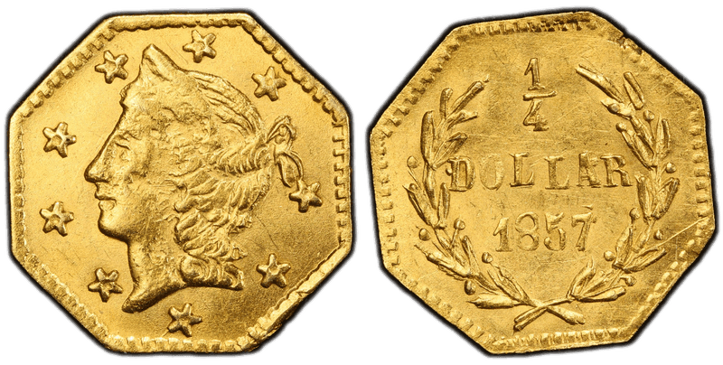 1857 Gold Quarter - BG-1301