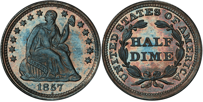 1857 Proof Seated Liberty Half Dime