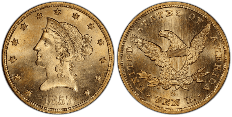 1857 (S) Liberty Head Eagle