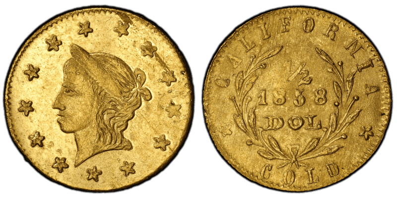 1858 Gold Half Dollar - BG-1323