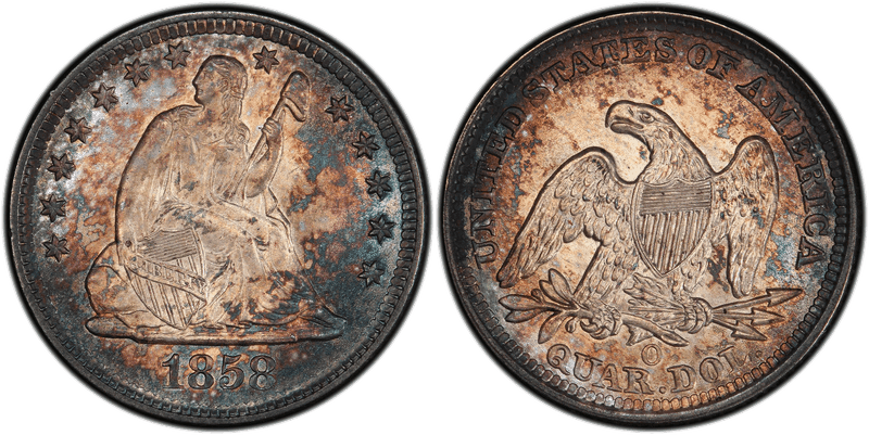 1858 Seated Liberty Quarter