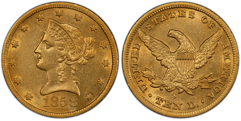1858 (S) Liberty Head Eagle
