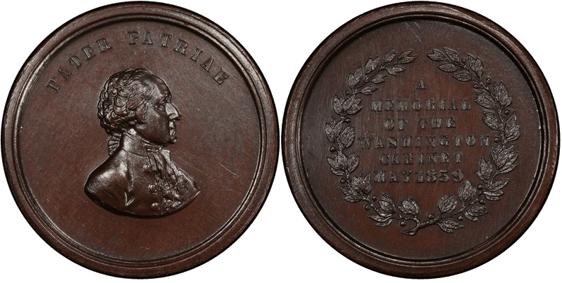 1859 Bronze Medal GW-240, Washington Cabinet