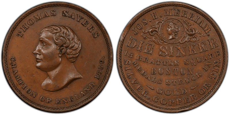(1859) Copper Token Rulau Ma-Bo 77, Sayers, Merriam Die Sinker