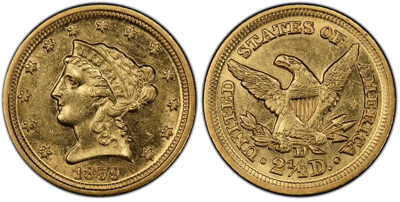 1859 Liberty Head Quarter Eagle