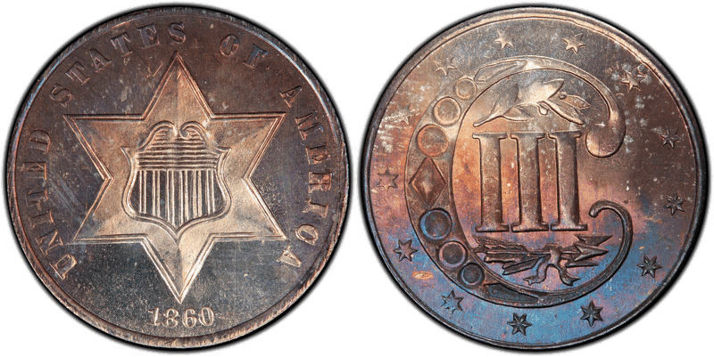 1860 Proof Silver Three Cent Piece