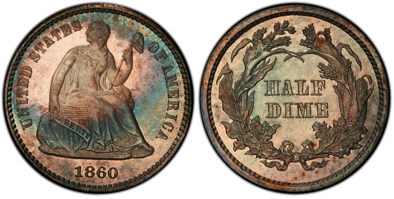 1860 Proof Seated Liberty Half Dime