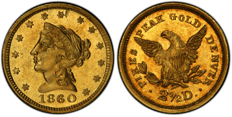 1860 Clark, Gruber & Co. Two-and-a-Half Dollar