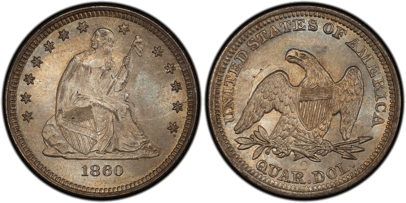 1860 Seated Liberty Quarter