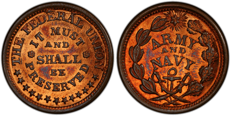 (1860) Civil War Patriotic Token F-222/325a, The Federal Union