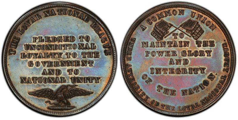 1861 Copper So-Called Dollar HK-875, Loyal National League