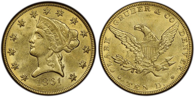 1861 Clark, Gruber & Co. Ten Dollar
