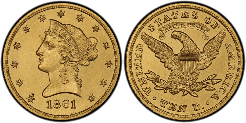1861 Proof Eagle Pattern - J-285, Gilt
