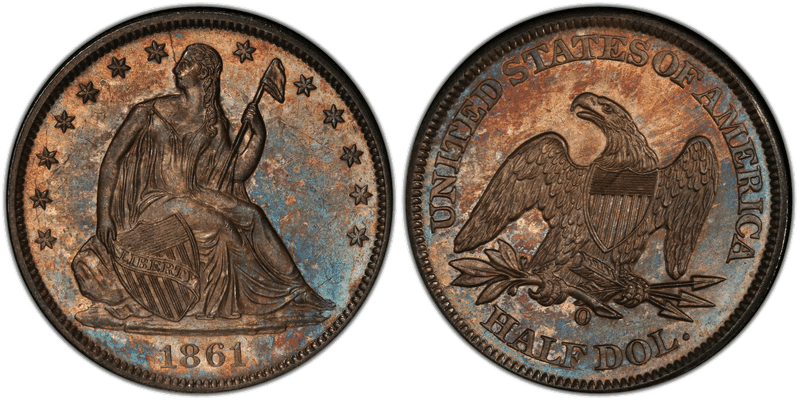 1861 (O) Seated Liberty Half Dollar - CSA Obverse