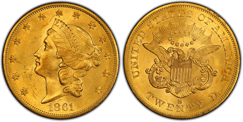 1861 (S) Liberty Head Double Eagle