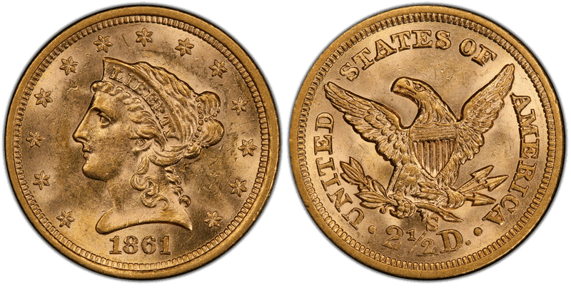 1861 (S) Liberty Head Quarter Eagle