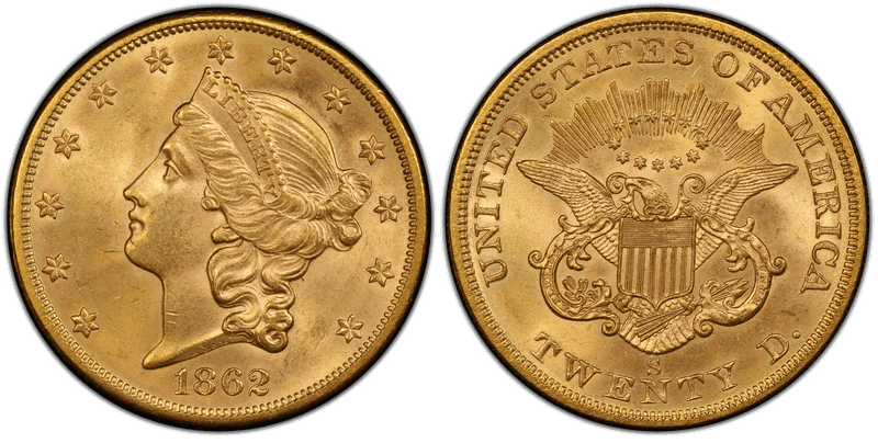 1862 Liberty Head Double Eagle