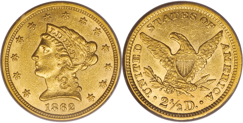 1862 Liberty Head Quarter Eagle