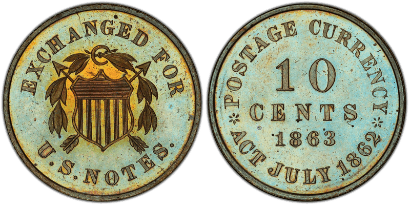 1863 Proof Dime Pattern - J-326