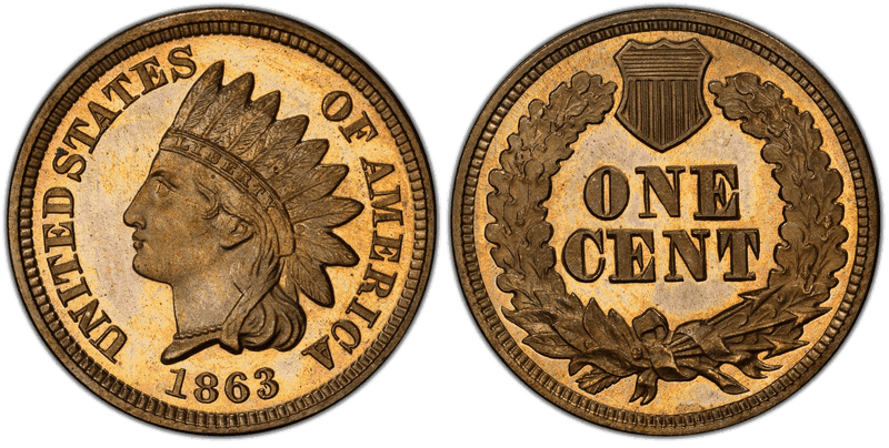 1863 Indian Head Cent Base