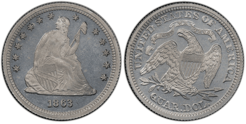 1863 Proof Quarter Pattern - J-337