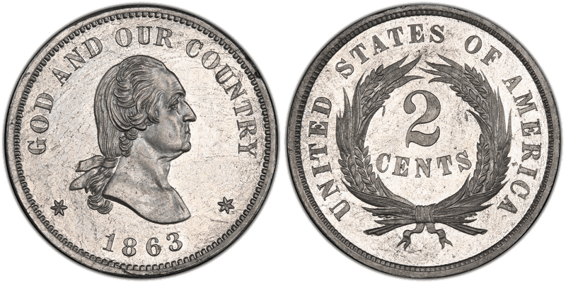1863 Proof Two Cent Pattern - J-311