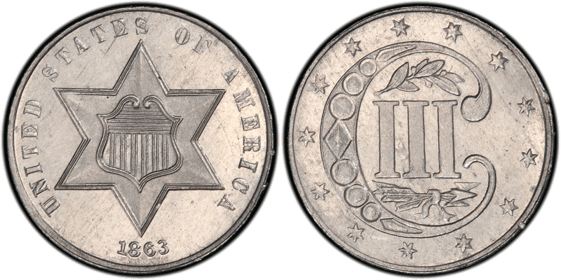 1863 Proof Three Cent Pattern - J-322