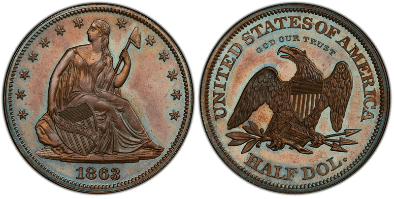 1863 Proof Half Dollar Pattern - J-341