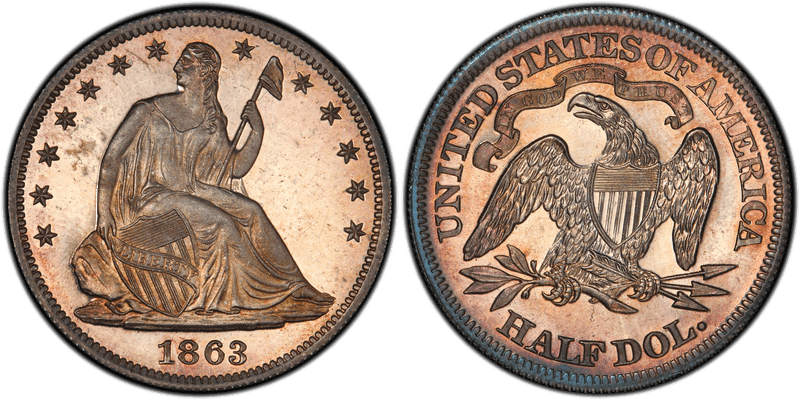 1863 Proof Half Dollar Pattern - J-342