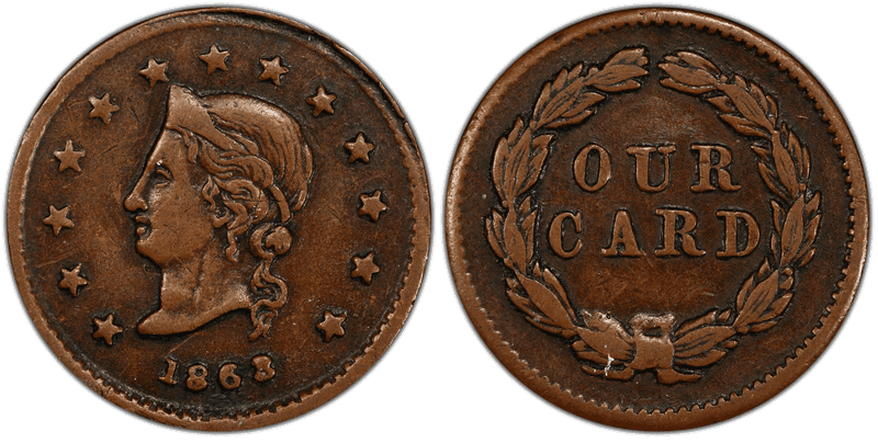 (1863) Copper Civil War Store Card F-31A/275a, Our Card