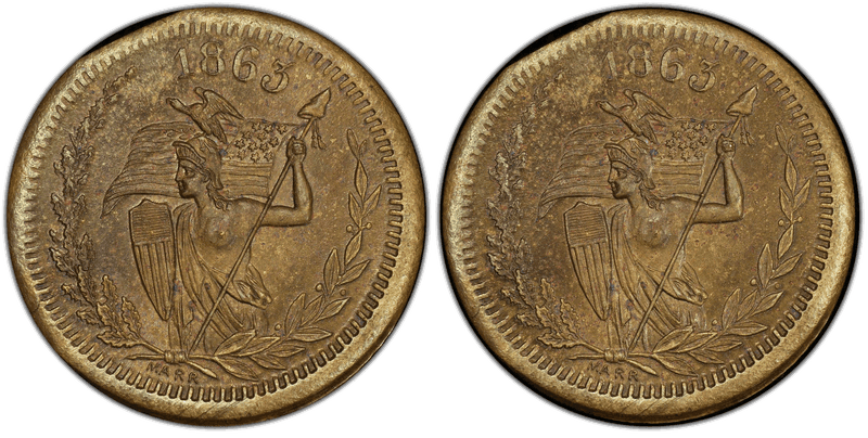 (1863) Brass Civil War Store Card F-510AA-4b, A. Miller & Co. WI